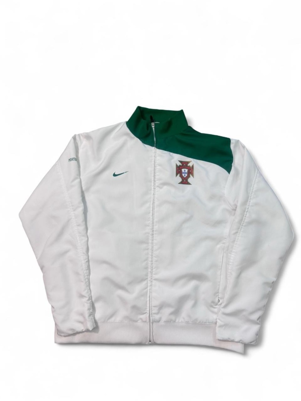 VTG Nike 2008/2010 portugal national team team issue track jacket white green L